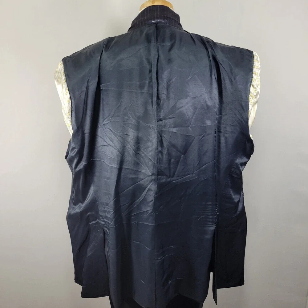 Daniel‎ Cremieux Men's Sport Coat Blazer Two Button Navy Striped Loro Piana 56L